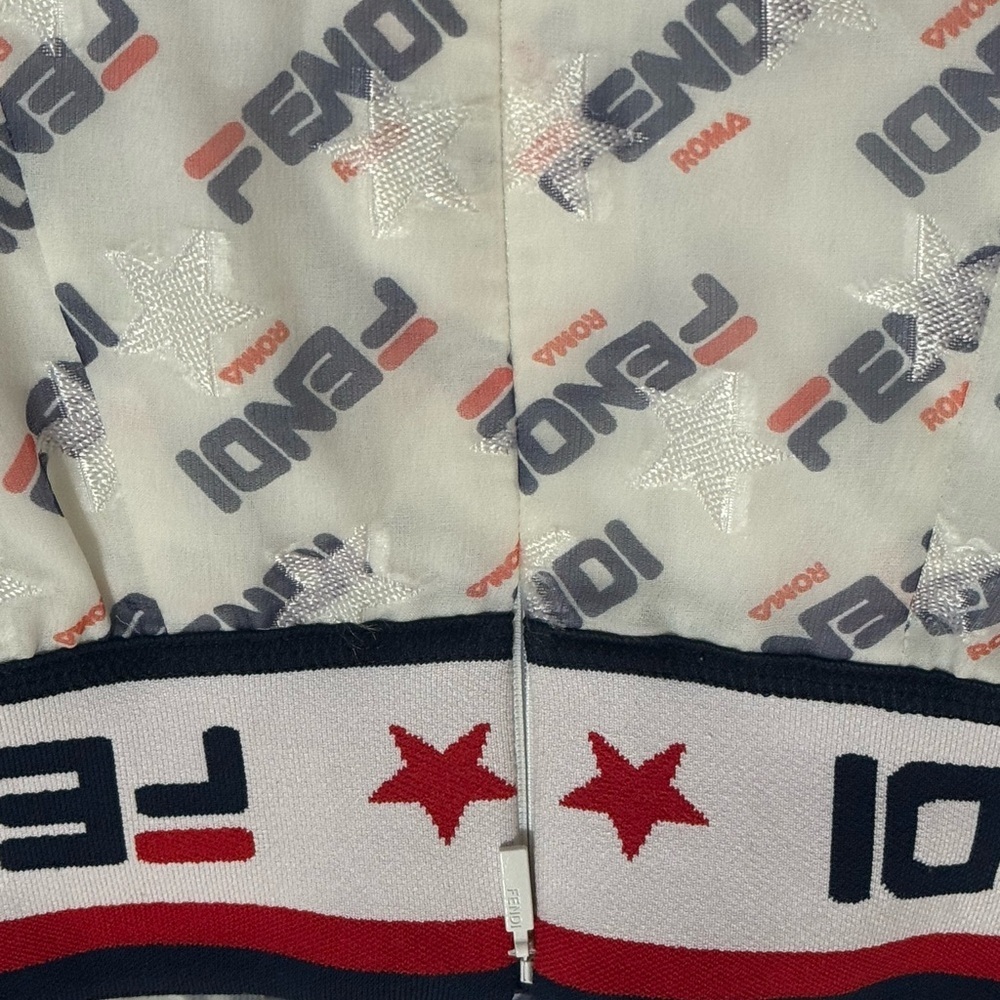 FENDI Mania Peated Midi Skirt Red Blue White Silk Blend Size XXS Designer Luxury - Picture 6 of 13